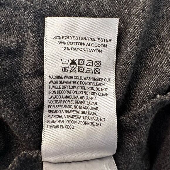 Lucky Brand Crew Neck Short Sleeve Logo Graphic Tee Heather Charcoal Large - Picture 6 of 6